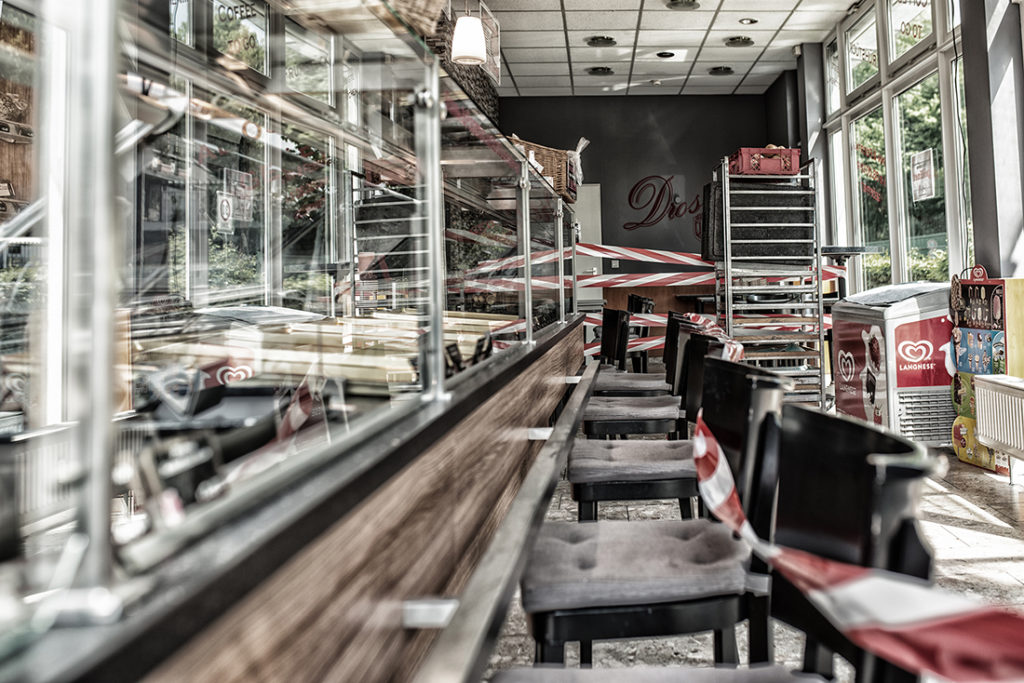 Lockdown und eine Bäckerei ohne Menschen.